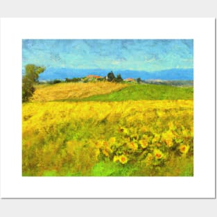 Golden Fields Painting Van Gogh Style Posters and Art